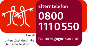 Das Logo mit der Nummer des Elterntelefons