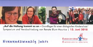 Einladungskarte Symposium/ Verabschiedung Renate Blum-Maurice