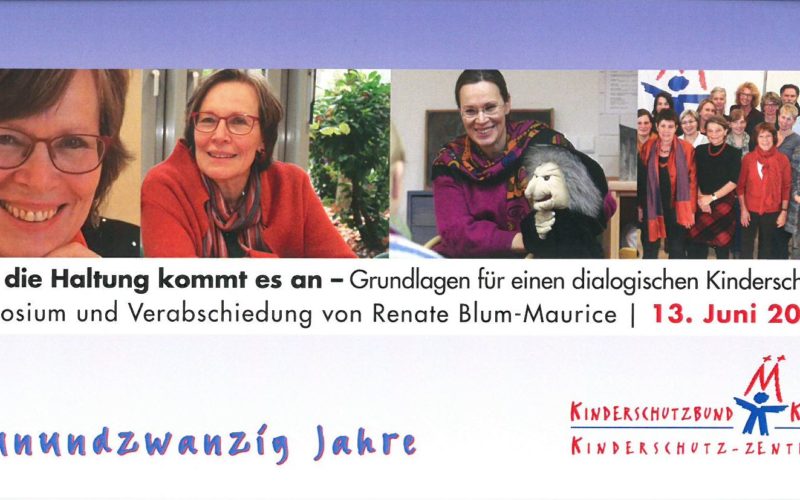 Einladungskarte Symposium/ Verabschiedung Renate Blum-Maurice