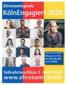 Poster Ehrenamtspreis Köln/Engagiert 2020